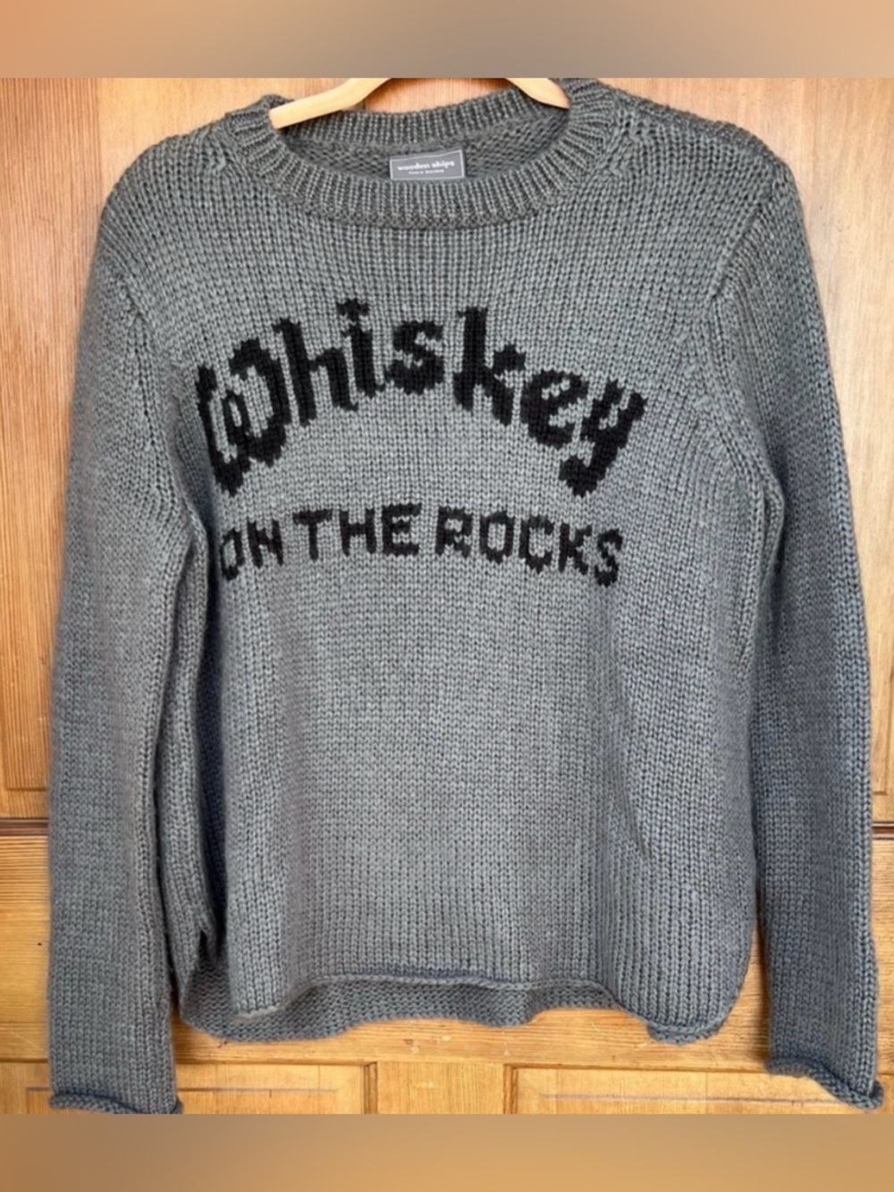 Wooden Ships Whiskey On The Rocks Sweater Size XS/S